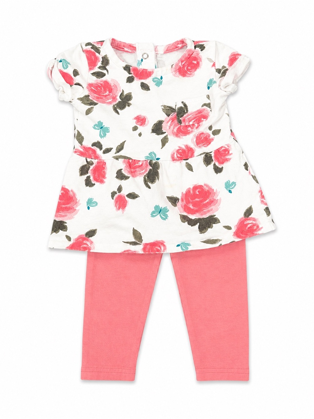 Girls Carters Floral Tunic & Coral Legging Set